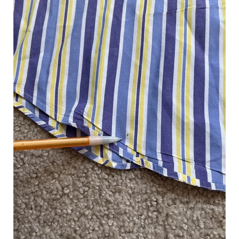 Polo Ralph Lauren Blake Shirt Mens XL Yellow Blue Purple Striped Preppy Colorful